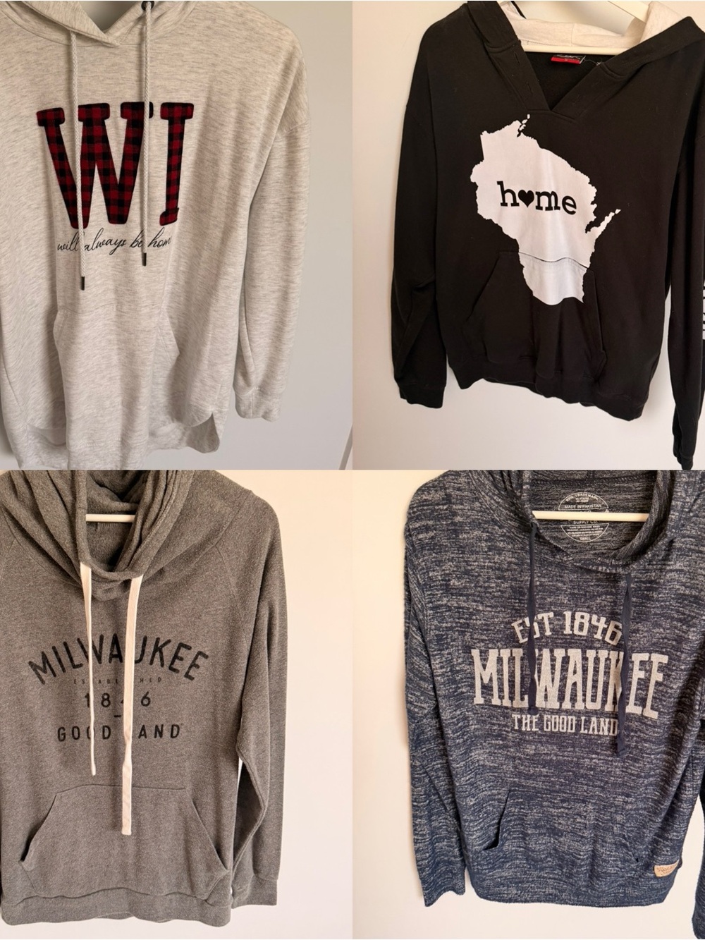 Milwaukee WI BUNDLE Pullover HoodieS - Casual Sweater ALL 4
